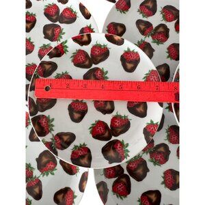 Chocolate Strawberry Department 56 Dessert Plates 7" Made In Japan Set Of 12